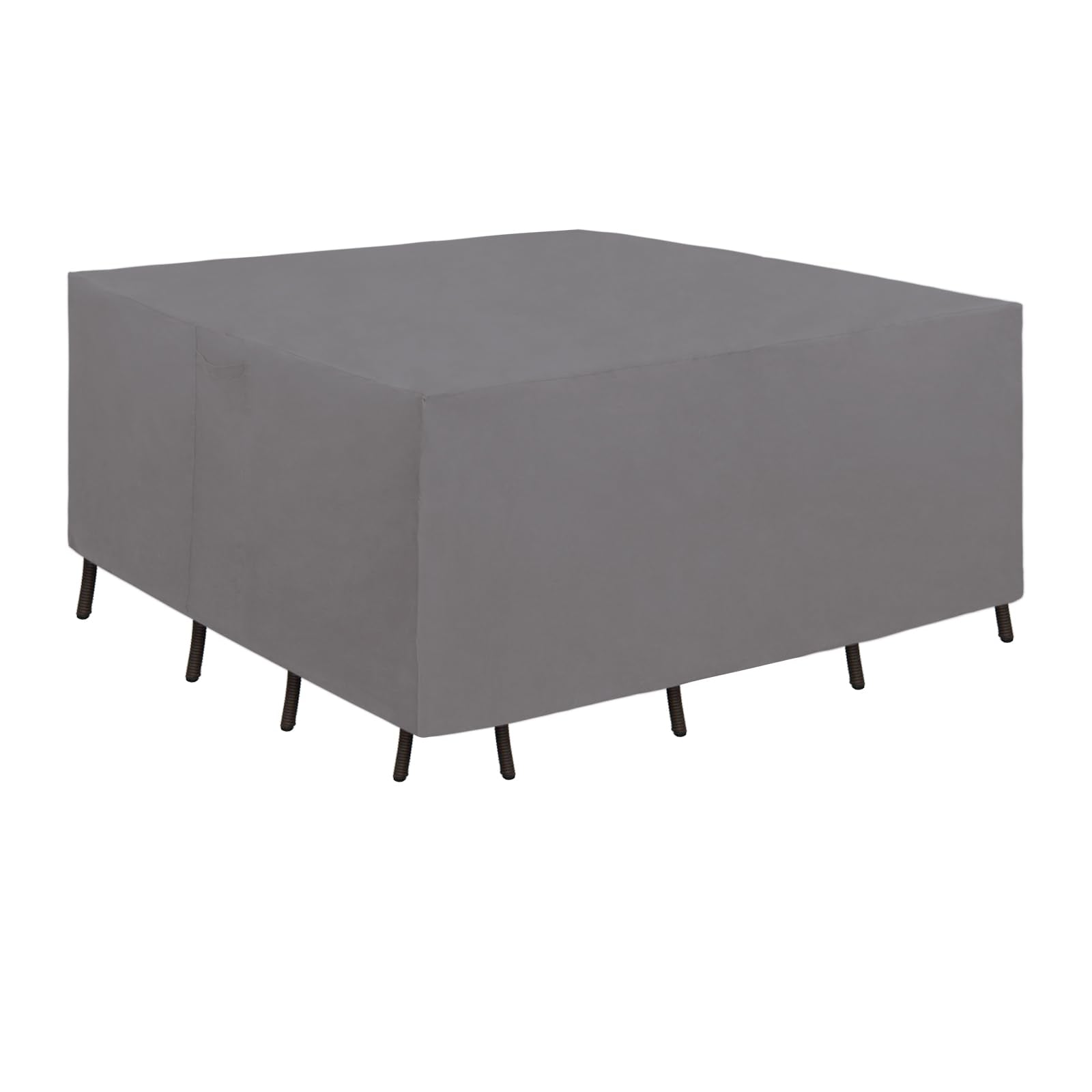 Easy-Going 600D Heavy Duty Patio Furniture Cover, Outdoor Square Table And Chair Set Cover, Waterproof Outdoor Sectional Set Cover (76'L X 76'W X 28'H, Grey)