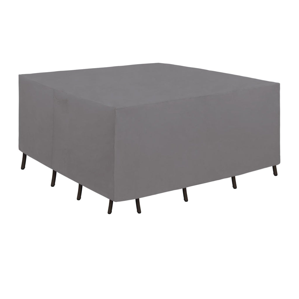 Easy-Going 600D Heavy Duty Patio Furniture Cover, Outdoor Square Table And Chair Set Cover, Waterproof Outdoor Sectional Set Cover (84'L X 84'W X 28'H, Grey)