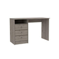 FM FURNITURE Naples 30-inch Tall Computer Desk with 3 Drawers, Smoky Oak