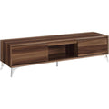 Acme Raceloma Wooden 2-Drawer TV Stand with LED Lighting in Walnut and Chrome