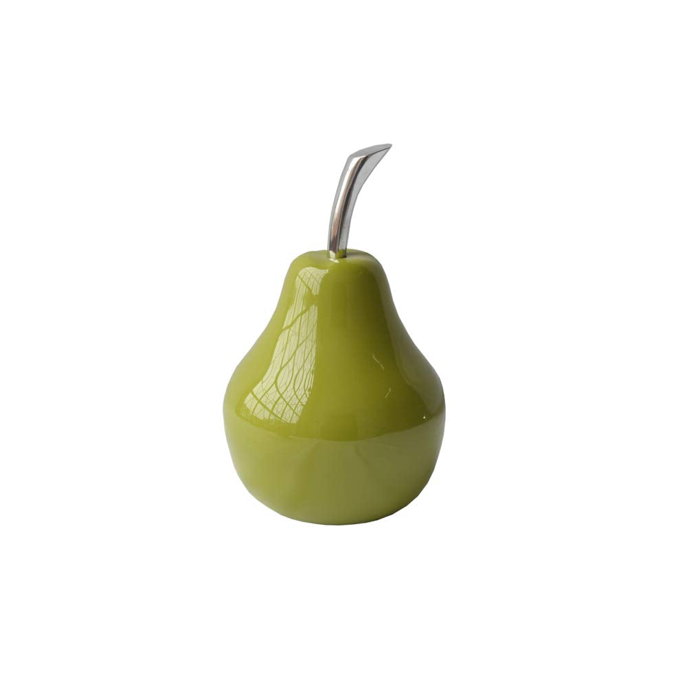 HomeRoots 4.25' X 4.25' X 7' Green Aluminum Small Pear