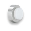 Evi | Wall Mounted Doorstop | 0.7' X 1.37' | Natural Silicone White Rubber | Adhesive Or Screw Installation | Stainless Steel