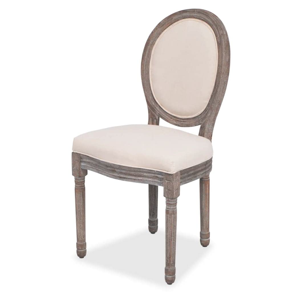 vidaXL Dining Chairs Set of 6 Cream Fabric