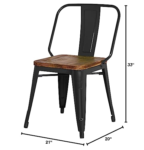 New Pacific Direct Brian Metal Side, Set Of 4 Dining Chairs, Black
