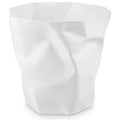 Essey Bin White Plastic Trash Can, 14 Liters, Diameter 33.1 cm, Height 33 cm, Crumpled Paper Design, by John Brauer