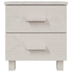 vidaXL Solid Pinewood Bedside Cabinet HAMAR | White Nightstand with 2 Sliding Drawers | Perfect for Storage and Display | Easy Assembly | Bedroom Furniture