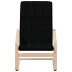 vidaXL Relaxing Chair with Footstool in Black Fabric - Solid Birch Wood Frame - Thickly Padded Seat and Backrest - 242.5lb Capacity - Removable and Washable Cover