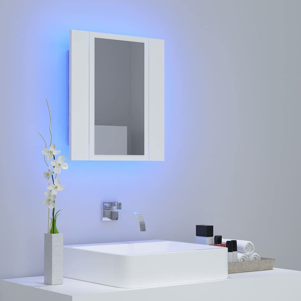 vidaXL LED Bathroom Mirror Cabinet White 15.7&quot;x4.7&quot;x17.7&quot;