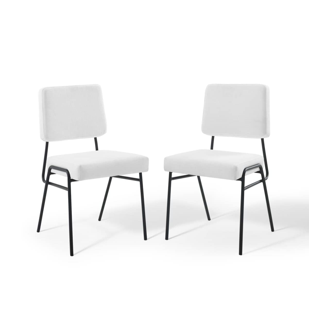 Craft Dining Side Chair Upholstered Fabric Set Of 2 Black White