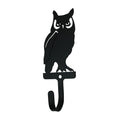 Village Wrought Iron WH-224-S 5.25 Inch Owl-Wall Hook Small, Black