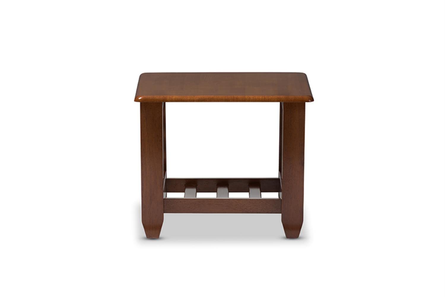 Baxton Studio Larissa Modern Classic Mission Style Cherry Finished Brown Wood Living Room Occasional End Table