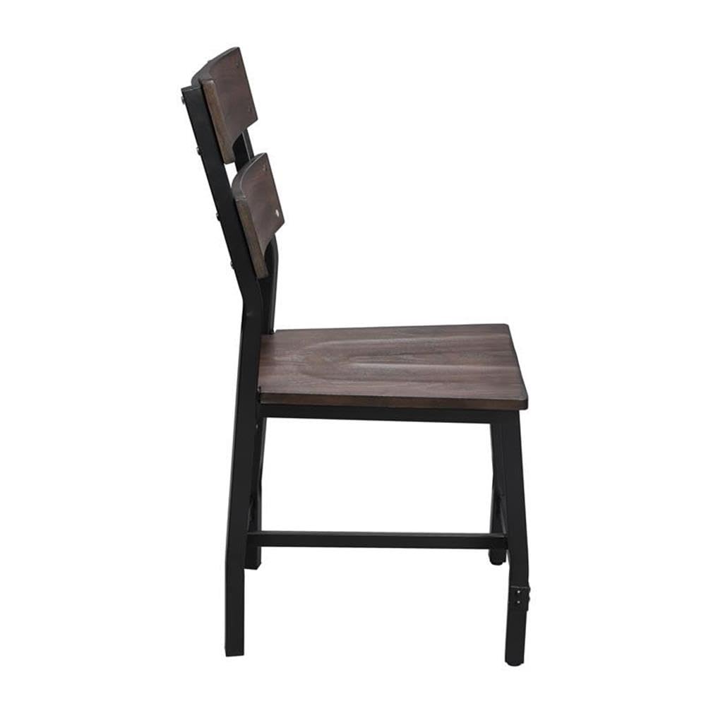 Acme Mariatu Wooden Armless Side Chair in Oak Set of 2