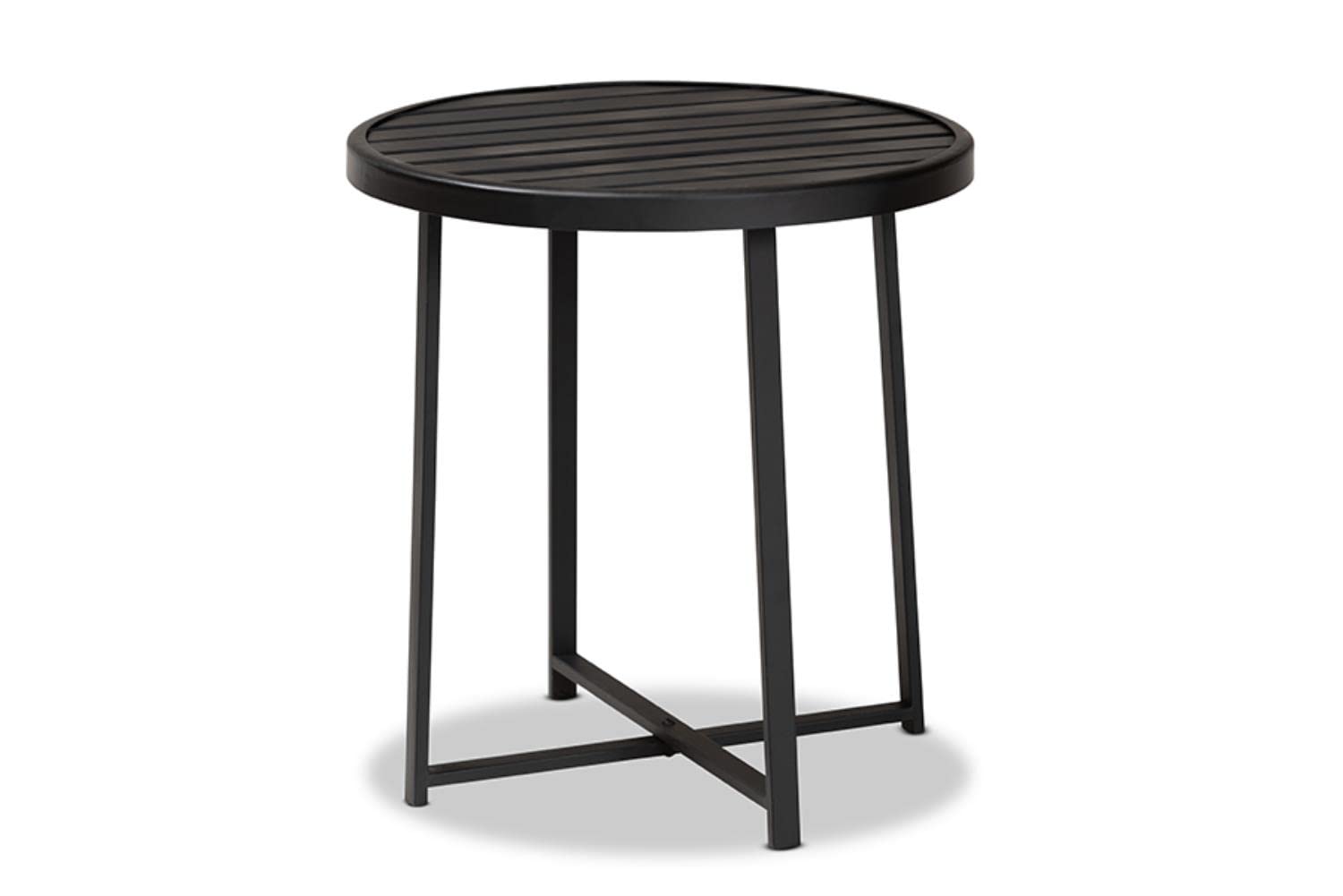 Baxton Studio Sadiya Modern Industrial Black Finished Metal Outdoor Side Table