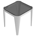 Coaster Home Furnishings Square Glass Top Silver and Grey End Table (Model: 709647)