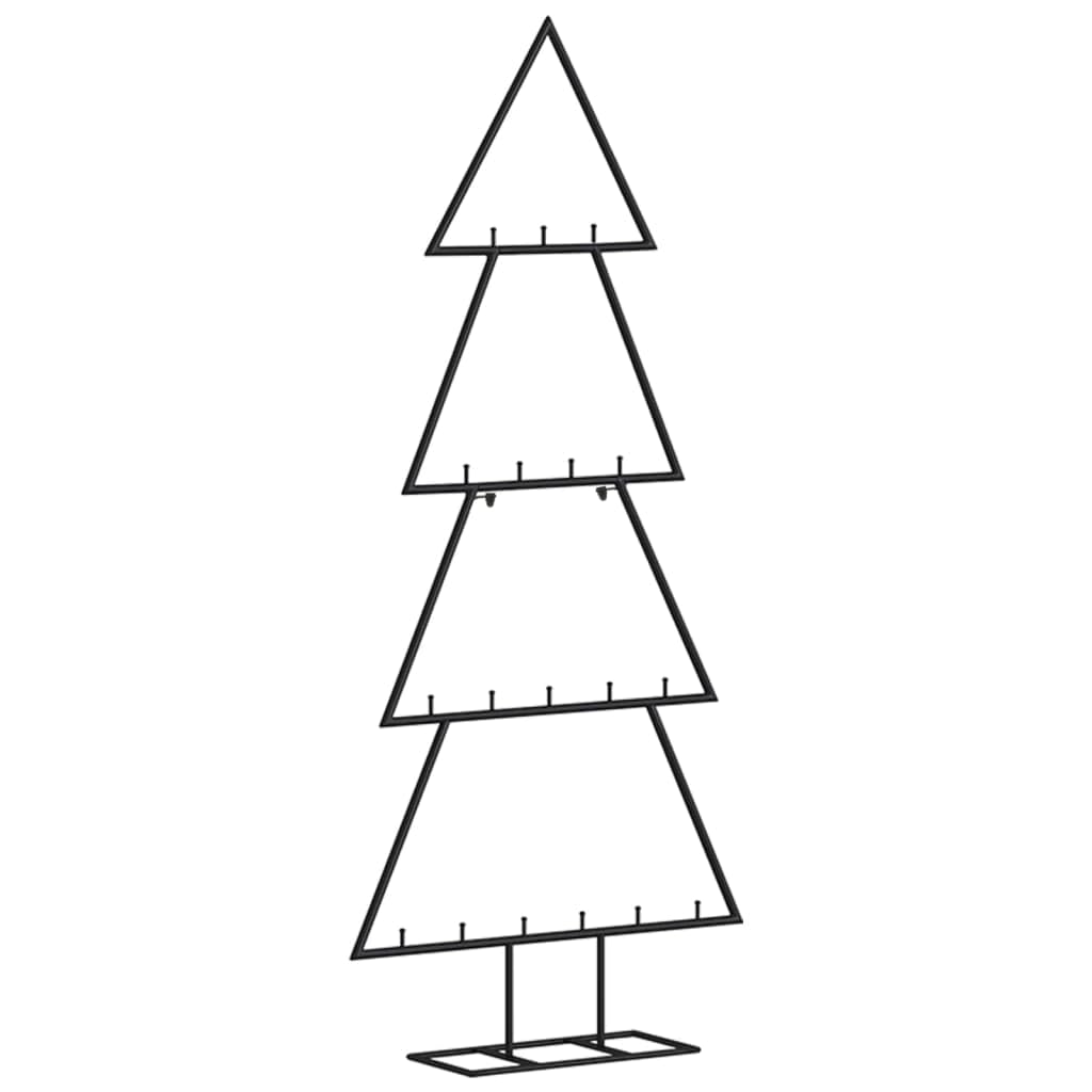 vidaXL Black Metal Christmas Tree Stand - Durable Steel Construction - DIY Decoration - Space-Saving Design