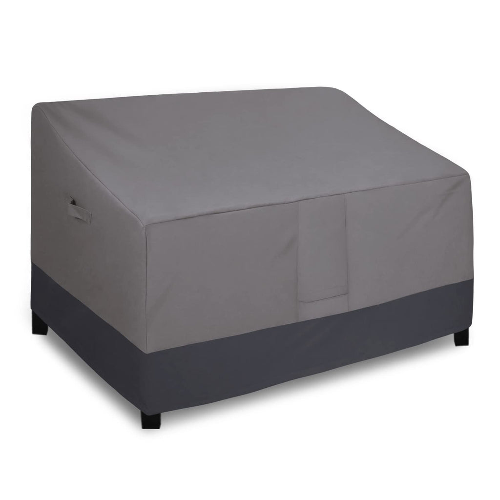 Easy-Going Waterproof Outdoor Sofa Cover, Heavy Duty 2 Seater Outdoor Loveseat Cover, Windproof Patio Furniture Cover With Air Vent (58Wx32.5Dx31H Inch, Gray/Dark Gray)