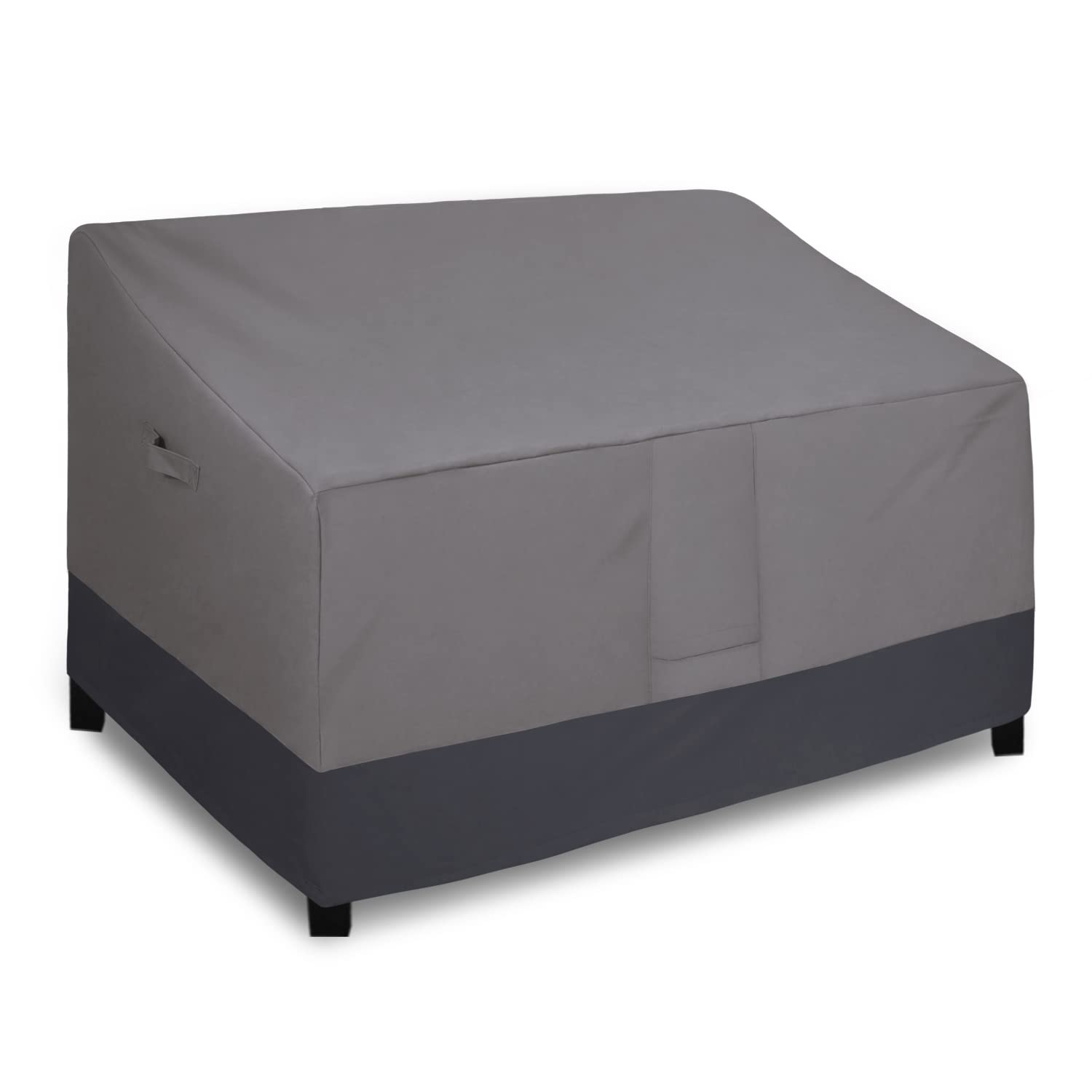 Easy-Going Waterproof Outdoor Sofa Cover, Heavy Duty 2 Seater Outdoor Loveseat Cover, Windproof Patio Furniture Cover With Air Vent (58Wx32.5Dx31H Inch, Gray/Dark Gray)