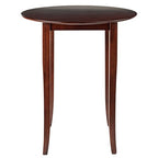 Round High Table Set with Ladder Back Stool - Solid Wood, Antique Walnut Finish, 29' Seat Height - Ready to Assemble - 33.66' W x 33.66' D x 38.98' H - 33.8 lbs