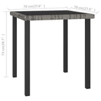 vidaXL Outdoor Patio Dining Table - Compact and Durable - Gray PE Rattan and Powder-Coated Steel Construction with Tempered Glass Top - Modern Style - 27.6"x27.6"x28.7"