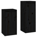vidaXL TV Stand 2 Pcs Home Living Room Entertainment Center HiFi Cabinet TV Stand Wall Mounted Shelf Unit Furniture Solid Wood Pine Black