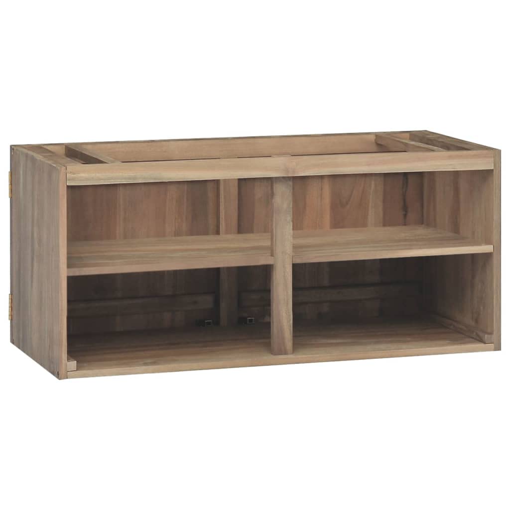 vidaXL Wall-Mounted Bathroom Cabinet 35.4"x15.4"x15.7" Solid Wood Teak