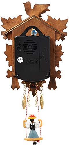 Alexander Taron 0126-6Sq Engstler Battery-Operated Clock-Mini Size With Music/Chimes-6.75" H X 5" W X 2.75" D, Brown