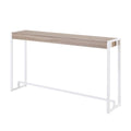 HomeRoots 402412 54 in. Gray Brown & White Sled Console Table