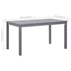 vidaXL Solid Acacia Wood Patio Table Gray Wash Garden Dining Dinner Table