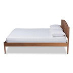 Baxton Studio Leanora Mid-Century Modern Ash Wanut Finished Queen Size Wood Platform Bed