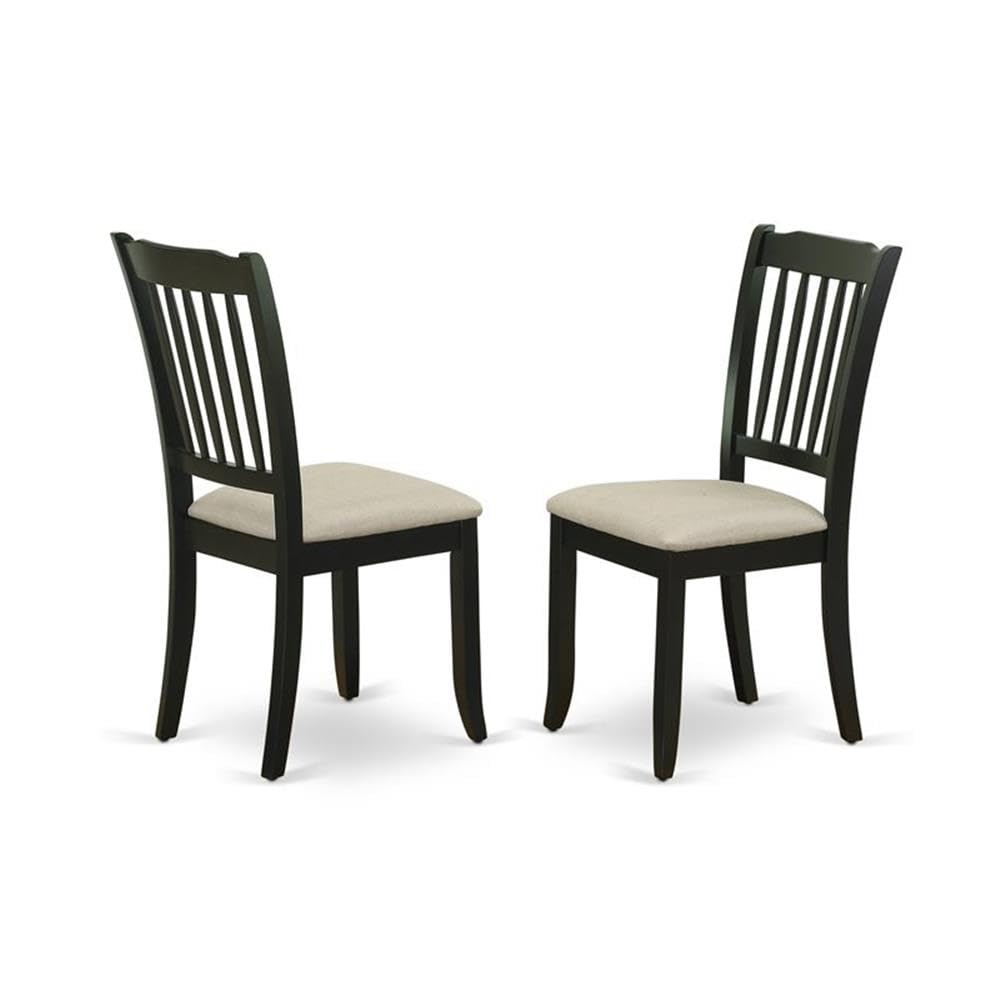 East West Furniture Lgda7-Blk-C 7 Piece Modern Dining Table Set Consist Of A Rectangle Wooden Table With Butterfly Leaf And 6 Linen Fabric Kitchen Dining Chairs, 42X84 Inch, Black
