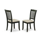 East West Furniture Lgda7-Blk-C 7 Piece Modern Dining Table Set Consist Of A Rectangle Wooden Table With Butterfly Leaf And 6 Linen Fabric Kitchen Dining Chairs, 42X84 Inch, Black