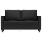 vidaXL Modern 2-Seater Foam-Padded Sofa with Faux Leather Upholstery - Sturdy Metal Frame - Easy to Clean Surface - Comfort Enhanced for Living Room, Lounge, Office - Black