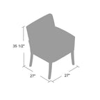BOSS Box Arm Faux Leather Guest Chair, Black/Mahogany (B619)