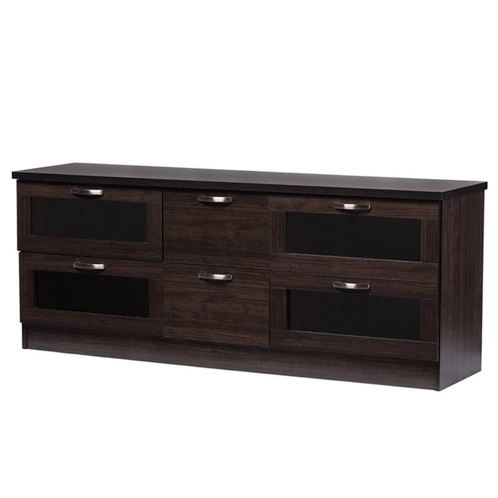 Baxton Studio TV834133-Wenge TV Stand, 63', Dark Brown