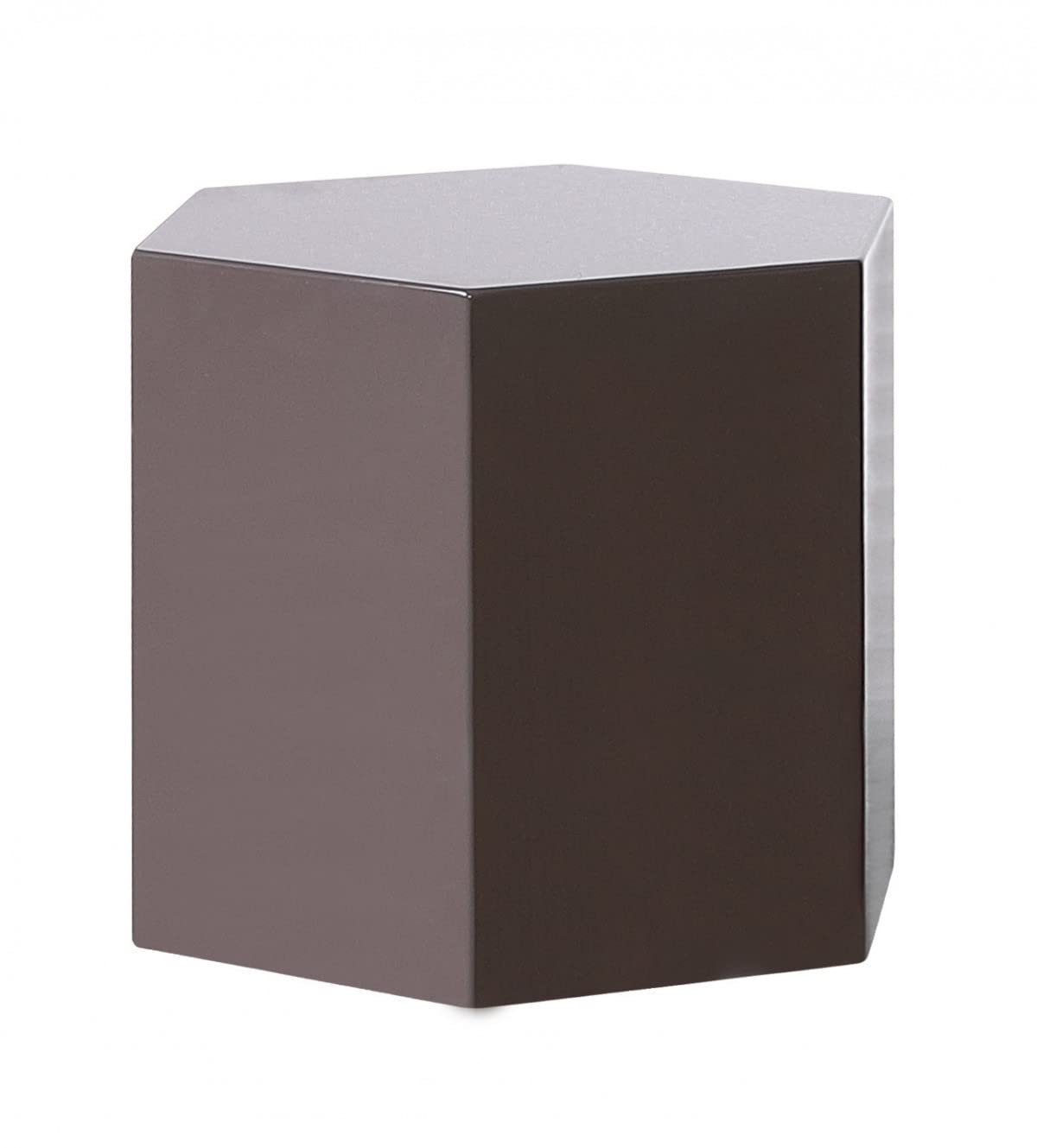 HomeRoots Modern Light Grey High Gloss Hexagonal End Table