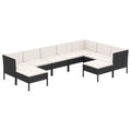 vidaXL 6 Piece Patio Lounge Set with Cushions - Poly Rattan Black - Weather-Resistant Outdoor Furniture Set - Modular Design - Comfortable Seating with Soft Cushions - Ideal for Garden, Terrace, o...