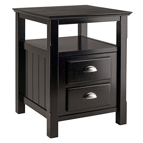 Ergode Timber Nightstand - Versatile & Stylish Bedroom Storage with Drawer & Shelf - Black Finish - Elegant Design - Easy Assembly - 20" W x 20" D x 25" H