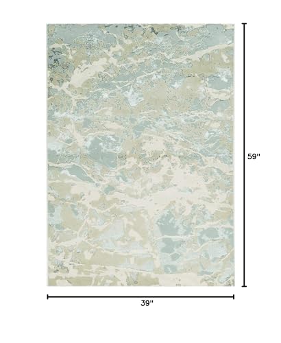 HomeRoots Decor 3'3-inch x 4'11-inch Polyester Sand Grey Area Rug