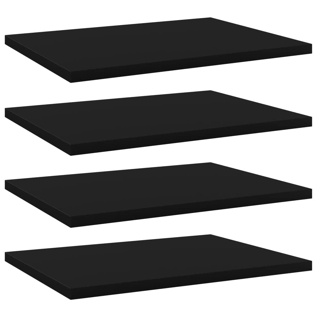 vidaXL Engineered Wood Bookshelf Boards in Elegant Black Finish, Easy to Install and Clean, Spacious Design for Home and Office Storage