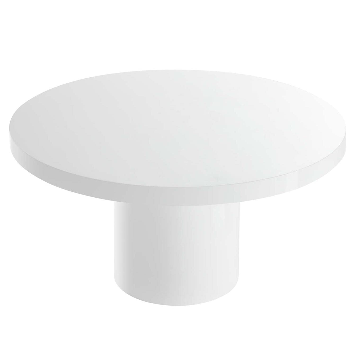 Modway Gratify 59&Quot; Round Mdf Wood Dining Table In White Finish