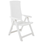 vidaXL 2X Patio Reclining Chair Garden Outdoor Balcony Terrace Lounge Dining Dinner Folding Foldable Seating Bistro Chairs Plastic White