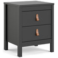 Madrid 2 Drawer Nightstand, Black Matte