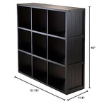Ergode Timothy Collection | 2x2 Wooden Shelving Unit - Black | 25.6' W x 11.8' D x 27' H | Ample Storage for Pictures, Books, and More (20040-VV)