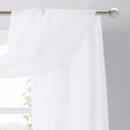 Nicetown Sheer Canopy Bed Curtains Panels 216 - Home Decoration Sheer Voile Scarf Valance For Wedding (1 Panel, W60 X L216, White)