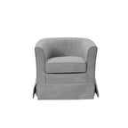 Lilola Home Tucker Steel Gray Woven Fabric Swivel Barrel Chair