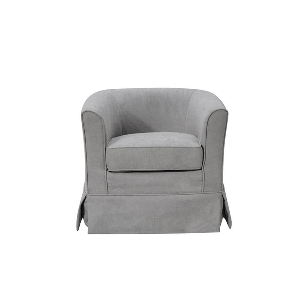 Lilola Home Tucker Steel Gray Woven Fabric Swivel Barrel Chair