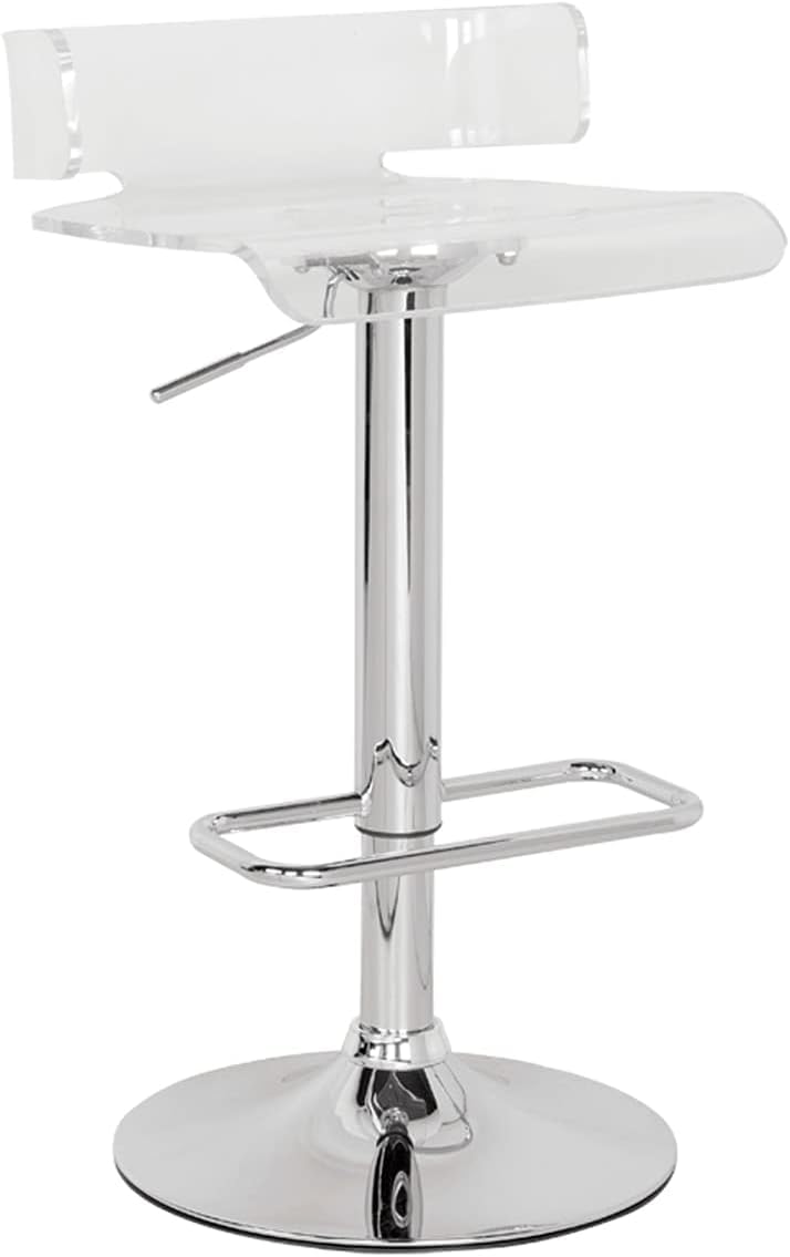 Acme Rania Swivel Adjustable Bar Stool In Clear