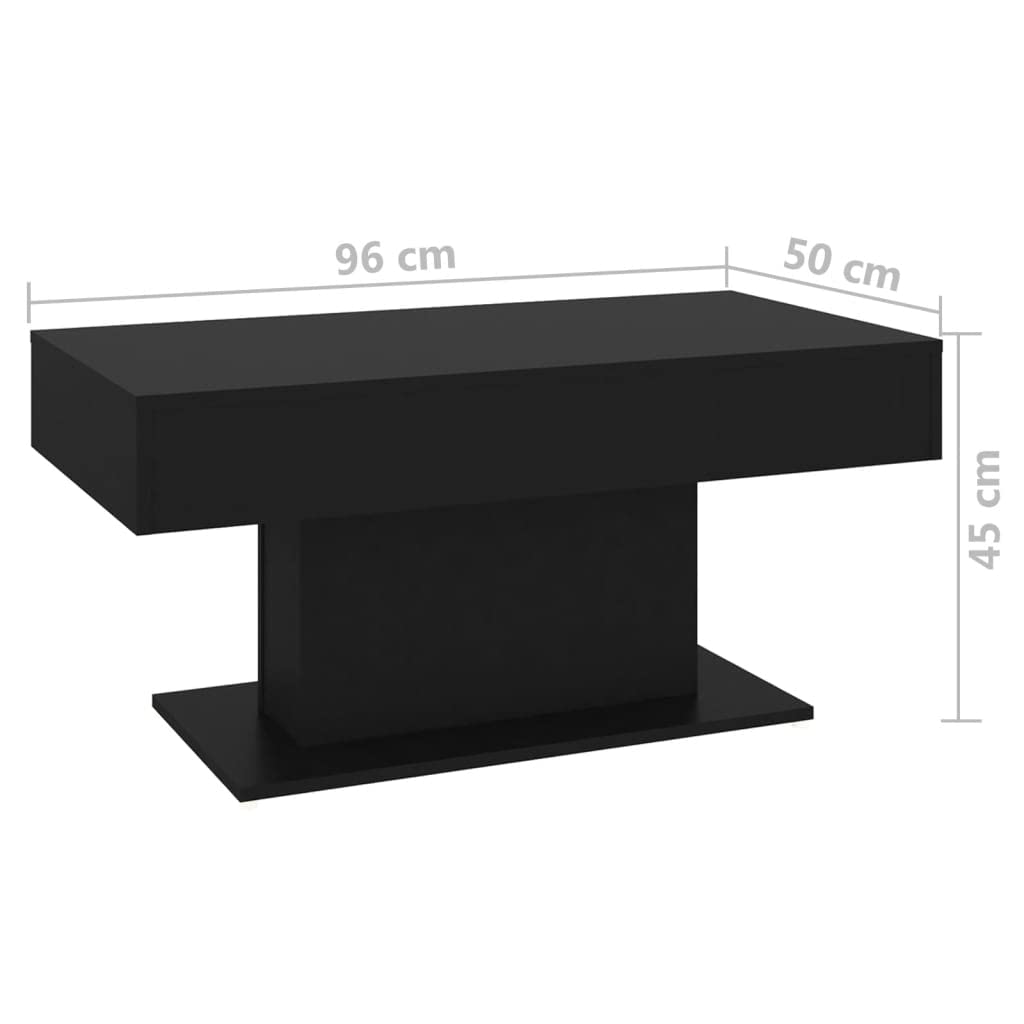 vidaXL Coffee Table Household Living Room Office Furniture Accent Couch Center Side End Sofa Coffee Table Desk Black Engineered Wood