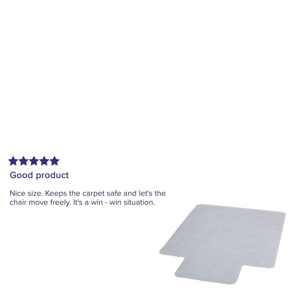 Flash Furniture Jackson 45'' x 53'' Low Pile Carpet Chair Mat with Lip with Studded Gripper Back and Scuff Resistant Textured Top