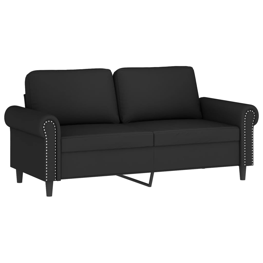 vidaXL 2-Seater Sofa in Black Velvet with Sturdy Metal Frame and Luxurious Comfort, Ideal for Living Room, Lounge, or Office Seating